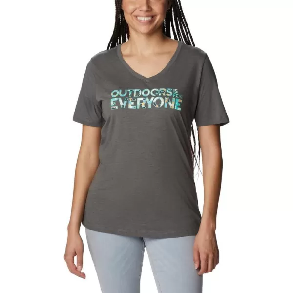 imageColumbia Womens Bluebird Day Relaxed V NeckCharcoal HeatherBe Outdoors