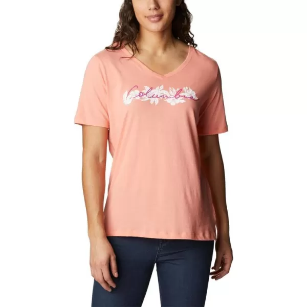 imageColumbia Womens Bluebird Day Relaxed V NeckCoral Reef HeatherLakeshore Flora