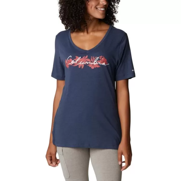 imageColumbia Womens Bluebird Day Relaxed V NeckNocturnal HeatherLakeshore Flora