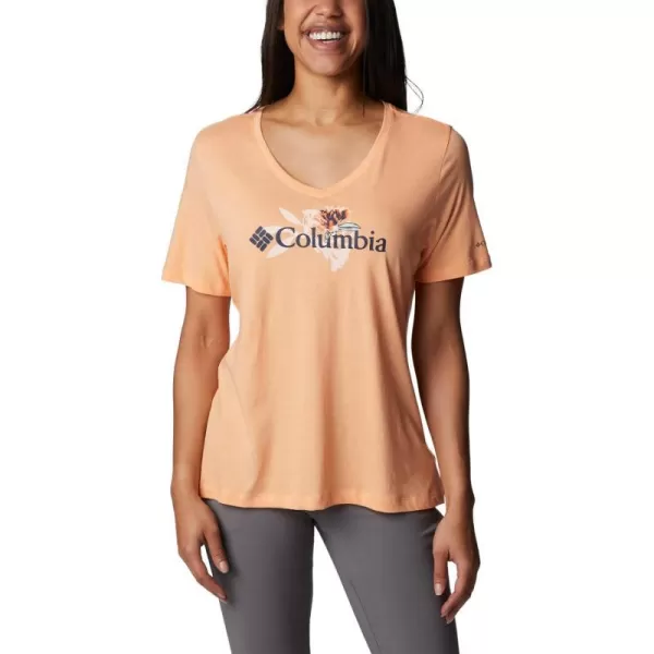 imageColumbia Womens Bluebird Day Relaxed V NeckPeach HeatherJubilant Flower Graphic