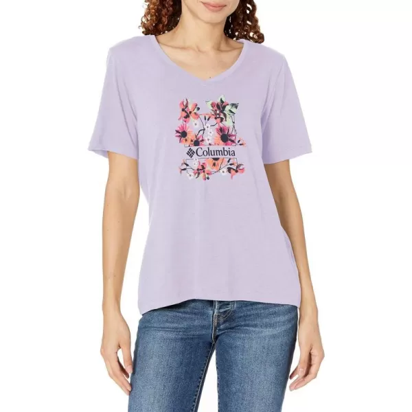 imageColumbia Womens Bluebird Day Relaxed V NeckPurple Tint HeatherJubilant Escape Grx