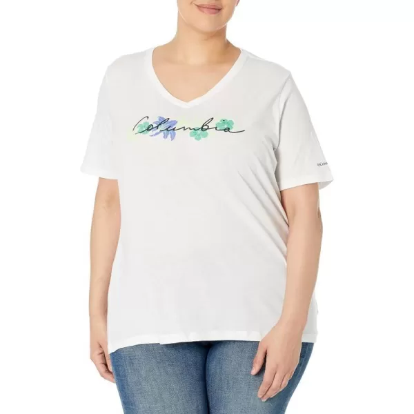 imageColumbia Womens Bluebird Day Relaxed V NeckWhiteLakeshore Flora