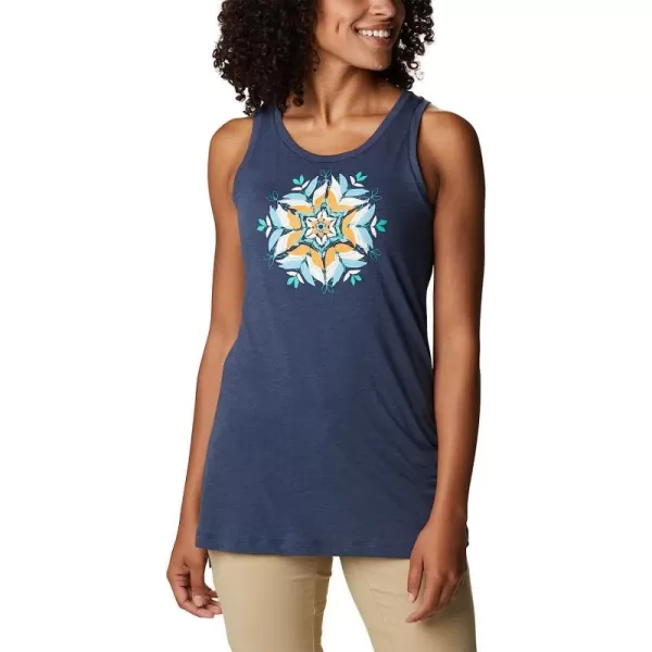 imageColumbia Womens Bluff Mesa Tank Top Lightweight Comfort StretchNocturnal HeatherFloral Leafscape