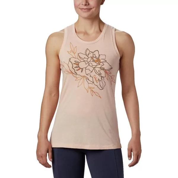 imageColumbia Womens Bluff Mesa Tank Top Lightweight Comfort StretchPeach Cloud HeatherFlower Power