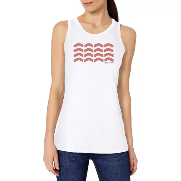 imageColumbia Womens Bluff Mesa Tank Top Lightweight Comfort StretchWhite HeatherWavy Way