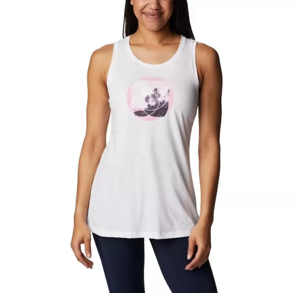 imageColumbia Womens Bluff Mesa Tank Top Lightweight Comfort StretchWhiteMeditation Isle Graphic