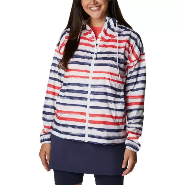 White Brush Stripe Multi Print
