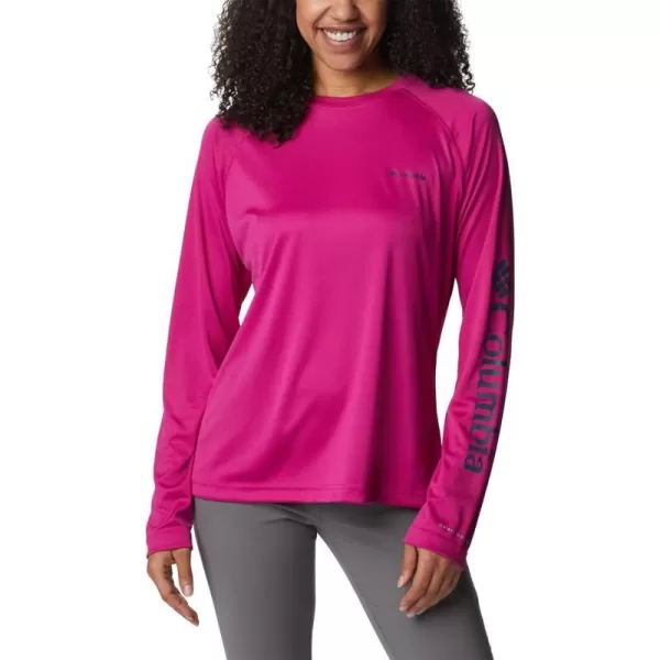 imageColumbia Womens Fork Stream Long Sleeve ShirtWild FuchsiaNocturnal Logo