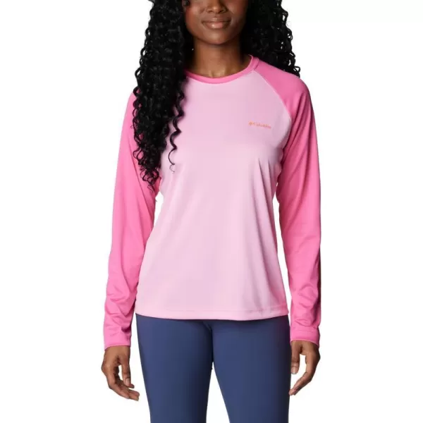 imageColumbia Womens Fork Stream Long Sleeve ShirtWild RoseSunset Orange Logo