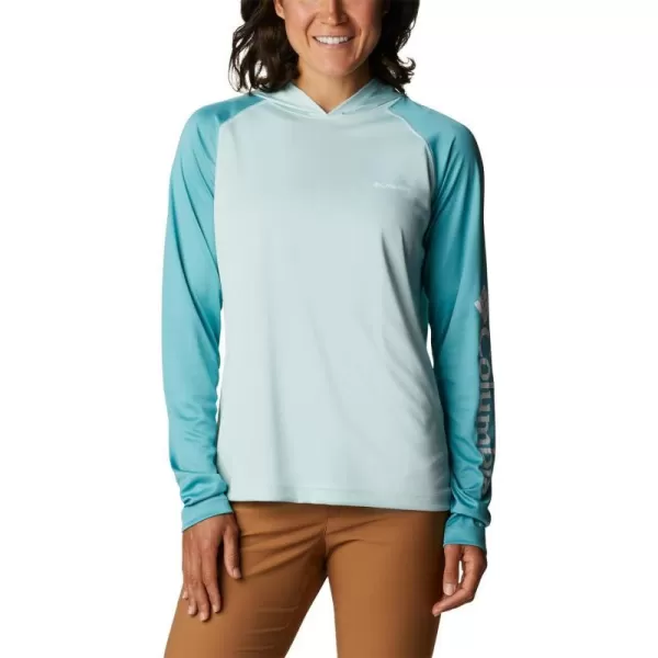 imageColumbia Womens Fork Stream Ls HoodieIcy MornSea WaveWhite Logo