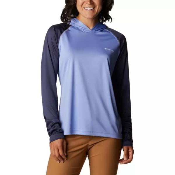imageColumbia Womens Fork Stream Ls HoodieSerenityNocturnalWhite Logo