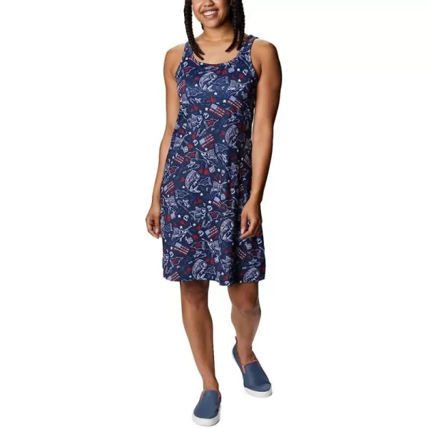 imageColumbia Womens Freezer Iii DressCollegiate Navy Americana Fishing Print