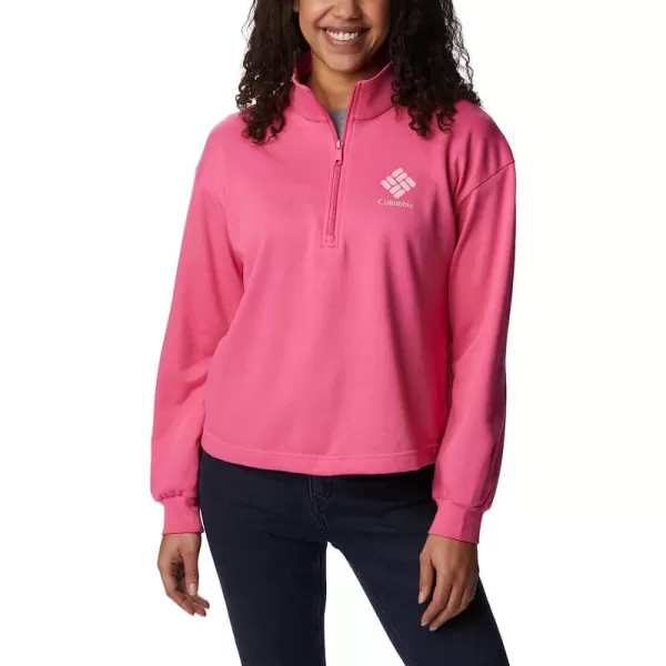 imageColumbia Womens Logo French Terry Half ZipWild GeraniumWild Rose Logo