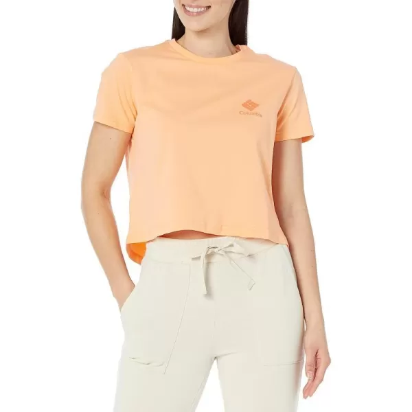 imageColumbia Womens North Cascades Cropped TeePeachFramed Halftone Logo Graphic