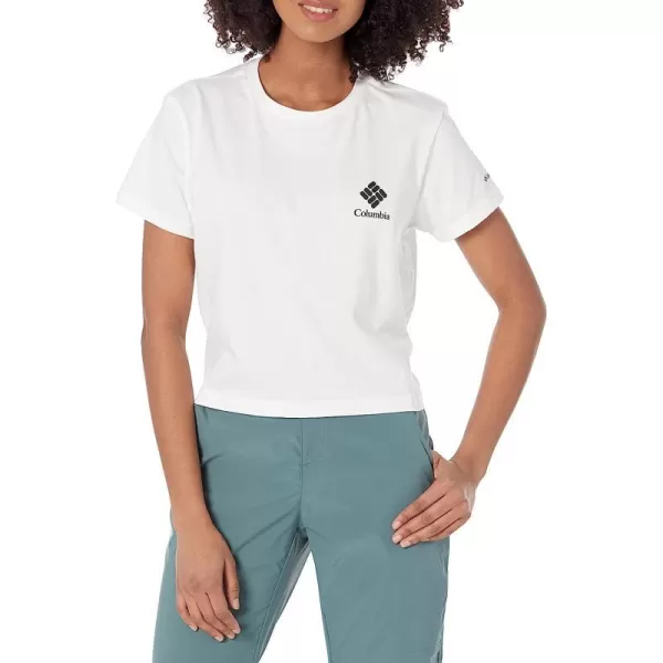 imageColumbia Womens North Cascades Cropped TeeWhiteFramed Halftone Logo Graphic