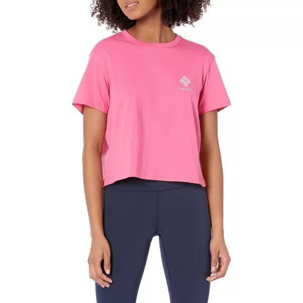 imageColumbia Womens North Cascades Cropped TeeWild GeraniumFramed Halftone Logo Grx