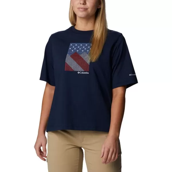 imageColumbia Womens North Cascades Graphic Short Sleeve TeeCollegiate NavyStarry Peaks Graphic