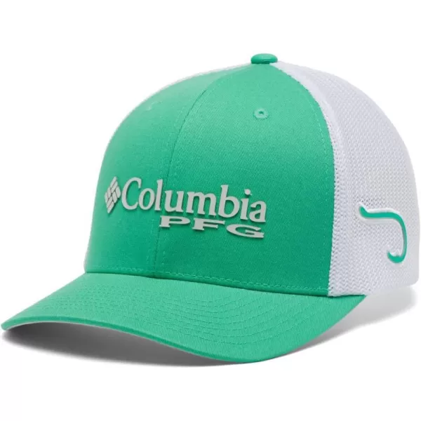 imageColumbia Womens PFG Logo Mesh Ball CapHigh CrownElectric Turquoise Cool Grey Hook