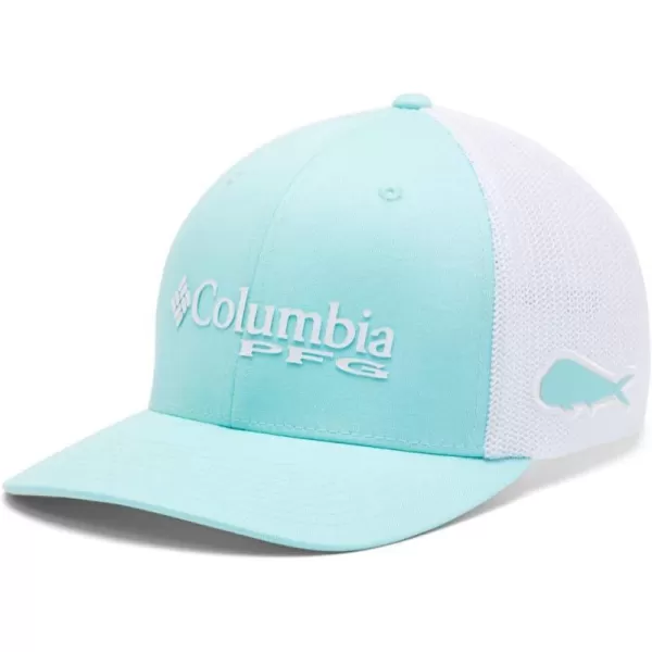 imageColumbia Womens PFG Logo Mesh Ball CapHigh CrownGulf Stream White Dorado