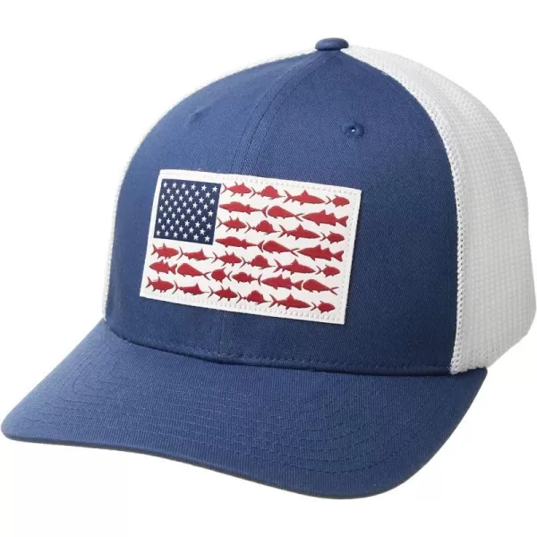 imageColumbia Womens PFG Logo Mesh Ball CapHigh CrownNight Tide Fish Flag