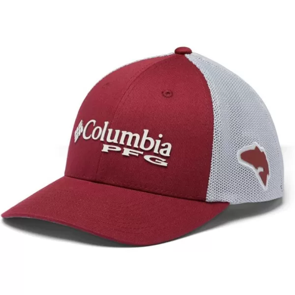 imageColumbia Womens PFG Logo Mesh Ball CapHigh CrownRed Jasper Cool Grey Redfish