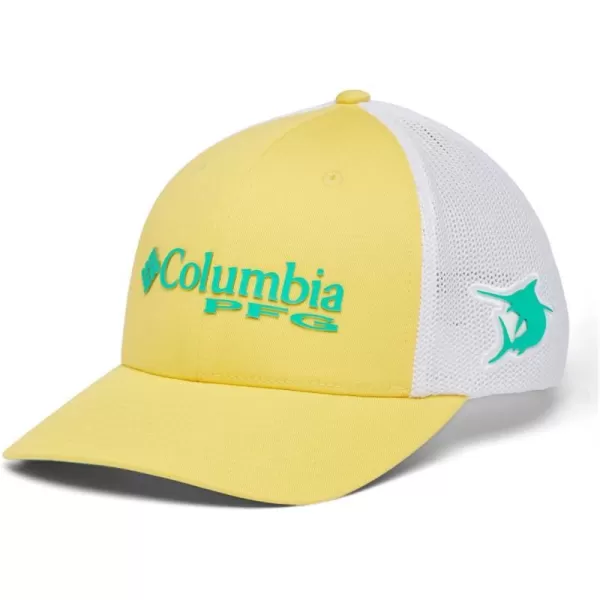imageColumbia Womens PFG Logo Mesh Ball CapHigh CrownSun Glow Electric Turquoise Marlin