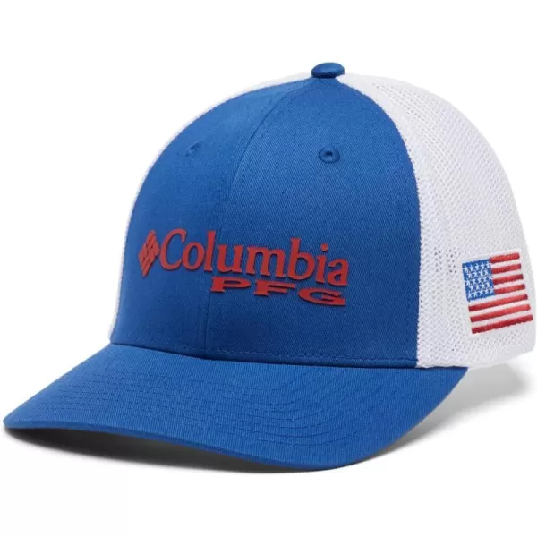 imageColumbia Womens PFG Logo Mesh Ball CapMountain BlueUs Flag