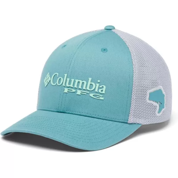 imageColumbia Womens PFG Logo Mesh Ball CapTranquil TealCool Grey