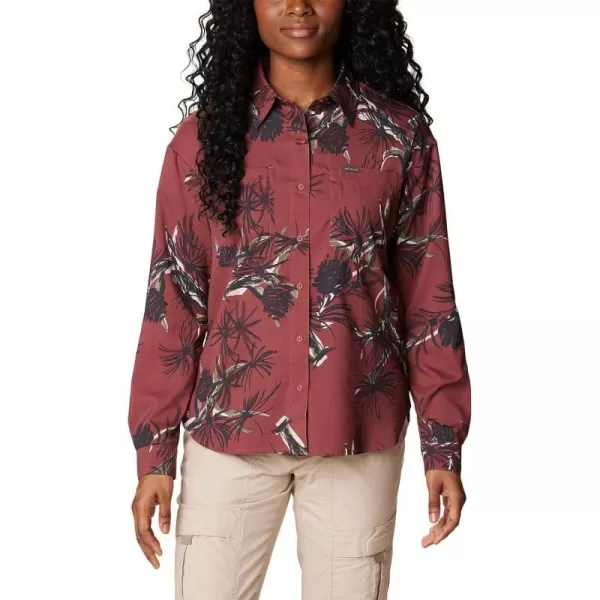 imageColumbia Womens Silver Ridge Utility Patterned Long Sleeve ShirtBeetroot Pinecones