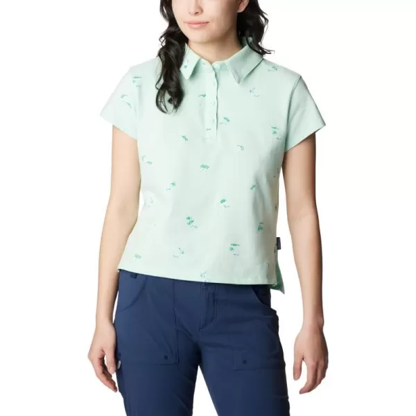 imageColumbia Womens Standard Super Sun Drifter Short Sleeve PoloGullfoss Green Keys Please