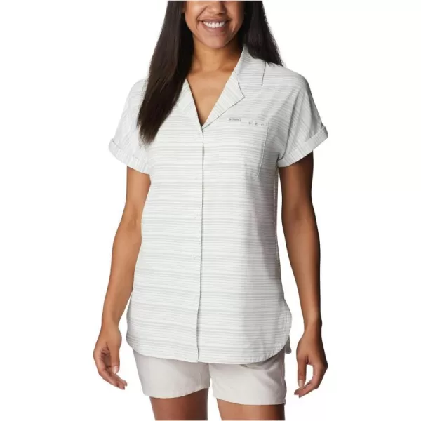 imageColumbia Womens Sun Drifter Woven Short SleeveCool Green Stripe