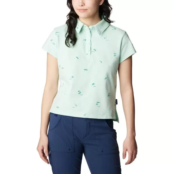 imageColumbia Womens Super Sun Drifter Short Sleeve PoloGullfoss Green Keys Please