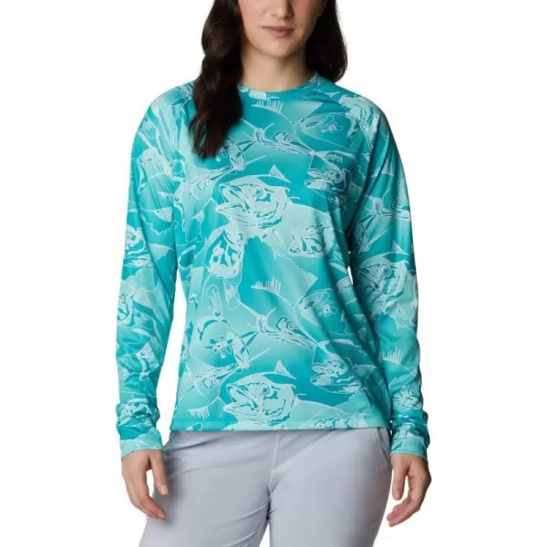 imageColumbia Womens Super Tidal Tee Long SleeveTropic Water Fish Frenzy Print