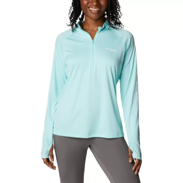 imageColumbia Womens Tidal Tee 14 ZipGulf StreamWhite Logo