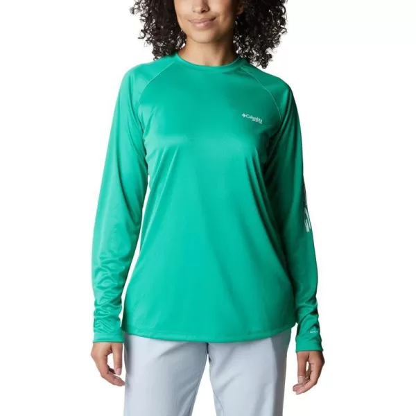 imageColumbia Womens Tidal Tee Ii Long SleeveCircuit HeatherWhite Logo
