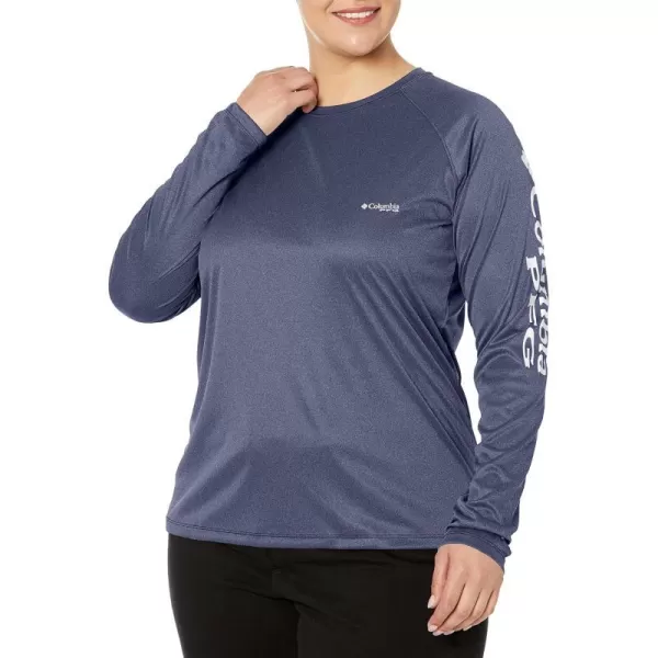 imageColumbia Womens Tidal Tee Ii Long SleeveCollegiate Navy HeatherWhite Logo