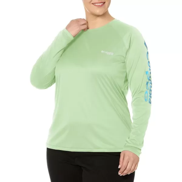 imageColumbia Womens Tidal Tee Ii Long SleeveLime Glow HeatherGulf Stream Logo