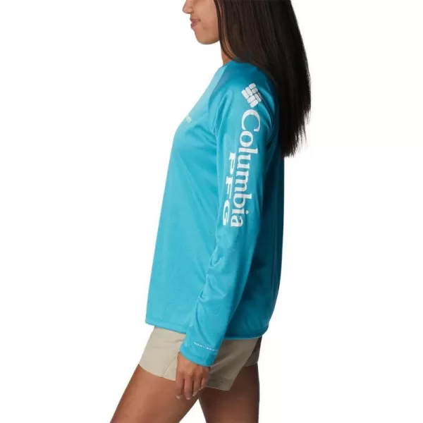 imageColumbia Womens Tidal Tee Ii Long SleeveOcean Teal HeatherWhite Logo
