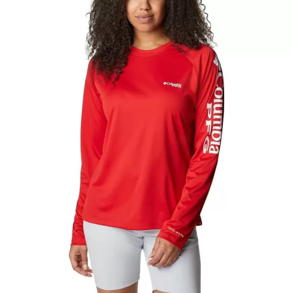 imageColumbia Womens Tidal Tee Ii Long SleeveRed SparkWhite Logo