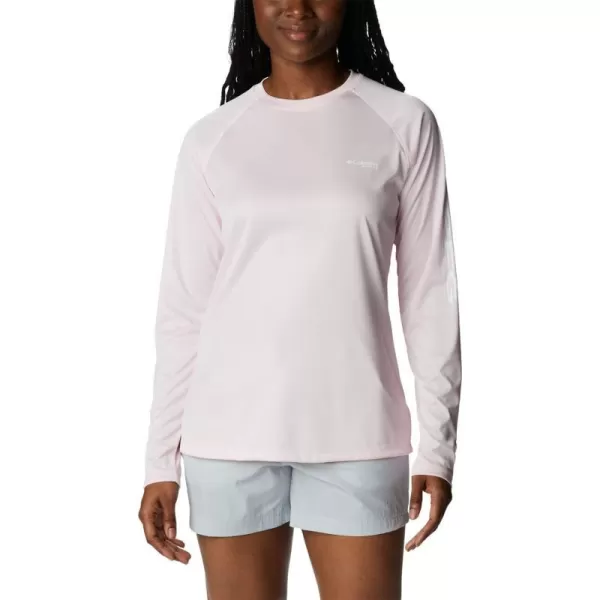 imageColumbia Womens Tidal Tee Ii Long SleeveSatin Pink HeatherWhite Logo