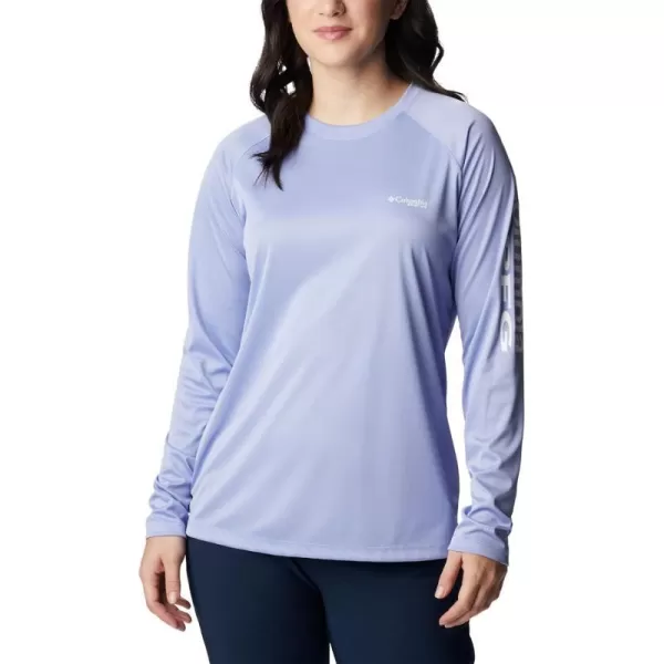 imageColumbia Womens Tidal Tee Ii Long SleeveSerenity HeatherWhite Logo