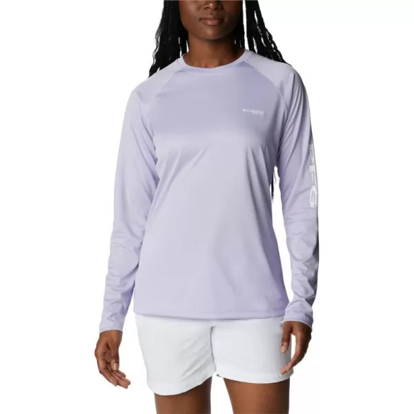 imageColumbia Womens Tidal Tee Ii Long SleeveSoft Violet HeatherWhite Logo