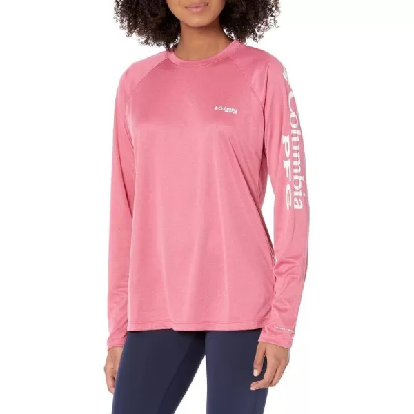 imageColumbia Womens Tidal Tee Ii Long SleeveUltra Pink HeatherWhite Logo