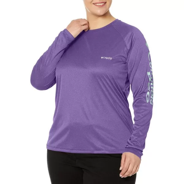 imageColumbia Womens Tidal Tee Ii Long SleeveVivid Purple HeatherMint Cay Logo