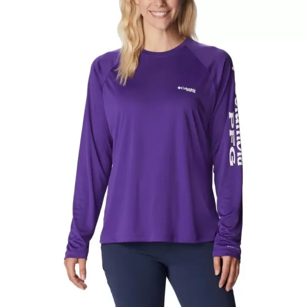 imageColumbia Womens Tidal Tee Ii Long SleeveVivid PurpleWhite Logo