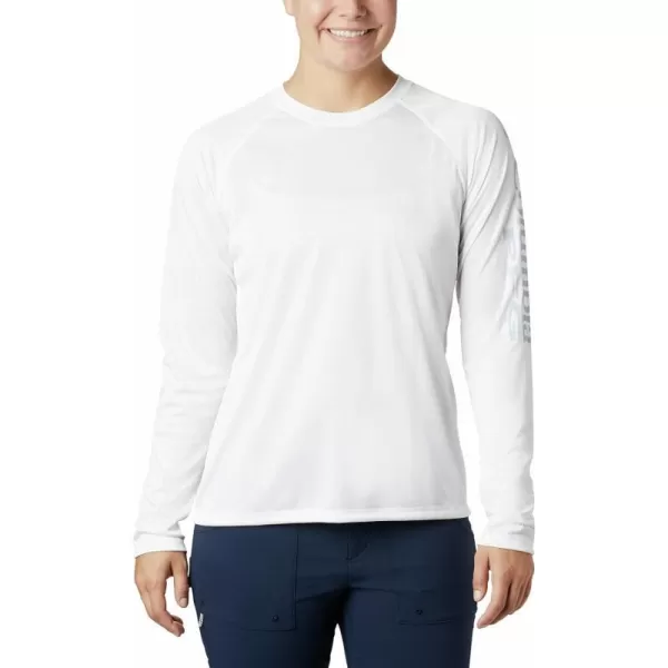 imageColumbia Womens Tidal Tee Ii Long SleeveWhiteCirrus Grey Logo