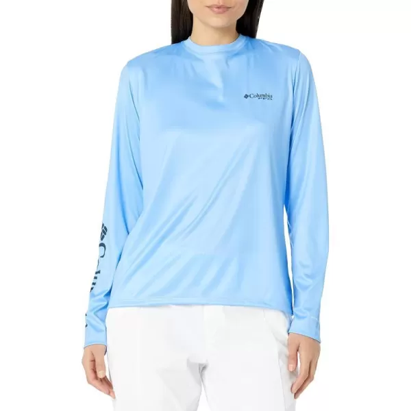 imageColumbia Womens Tidal Tee PFG Palapa Palms Long SleeveAgate BluePalapa Palms