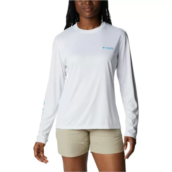 imageColumbia Womens Tidal Tee PFG Palapa Palms Long SleeveWhitePalapa Palms
