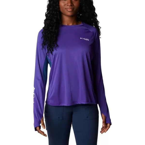 imageColumbia Womens Tidal Tee Vent Long SleeveVivid PurpleWhite Logo