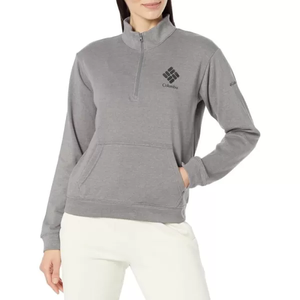 imageColumbia Womens Trek French Terry Half ZipCity Grey HeatherBlack Csc Stacked Logo